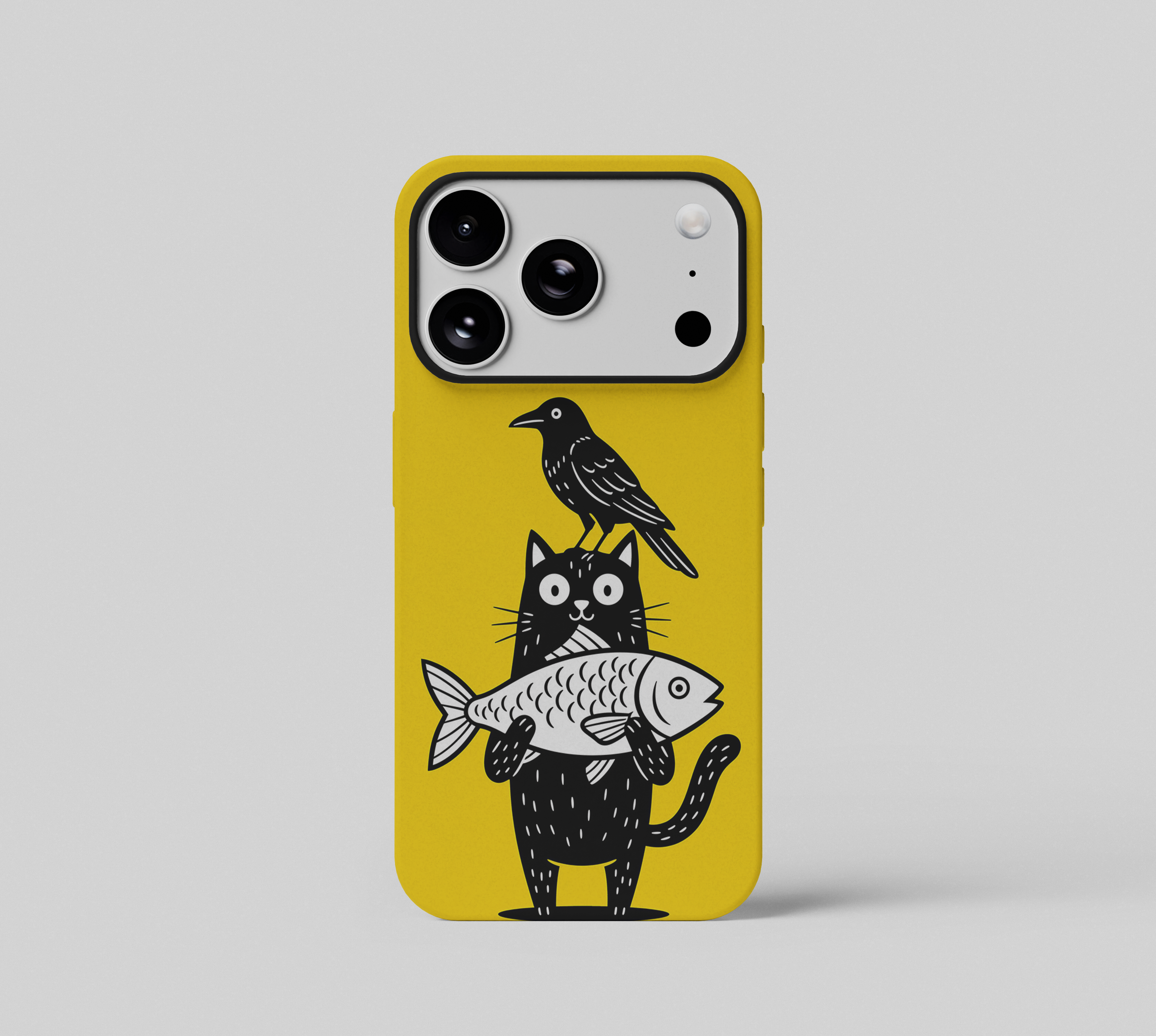Yellow Cat & Bird